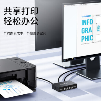 山澤/SAMZHE BL-202W 集線(xiàn)器 usb打印機(jī)共享器 二進(jìn)一出切換器